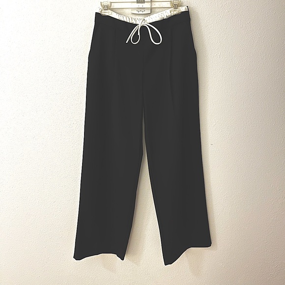 Zara Women's Double Waist Wide Leg Black Casual Pants - Picture 4 of 6